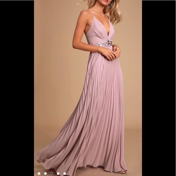 Lulus Loving You Forever Dusty Lavender Sequin Lace Dress NWT - Picture 5 of 7